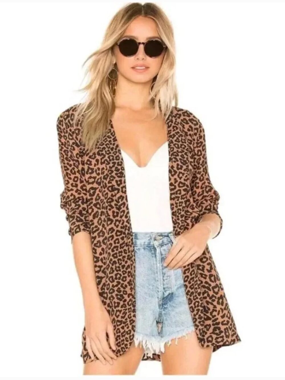 Beach Riot x Revolve Lightweight Cheetah Blake Blazer- S